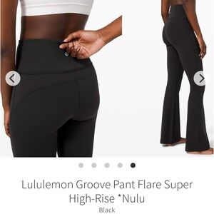 NEW Lululemon Groove Pant Flare Super High-Rise *Nulu Black 2021 W5DKMS Sz 4